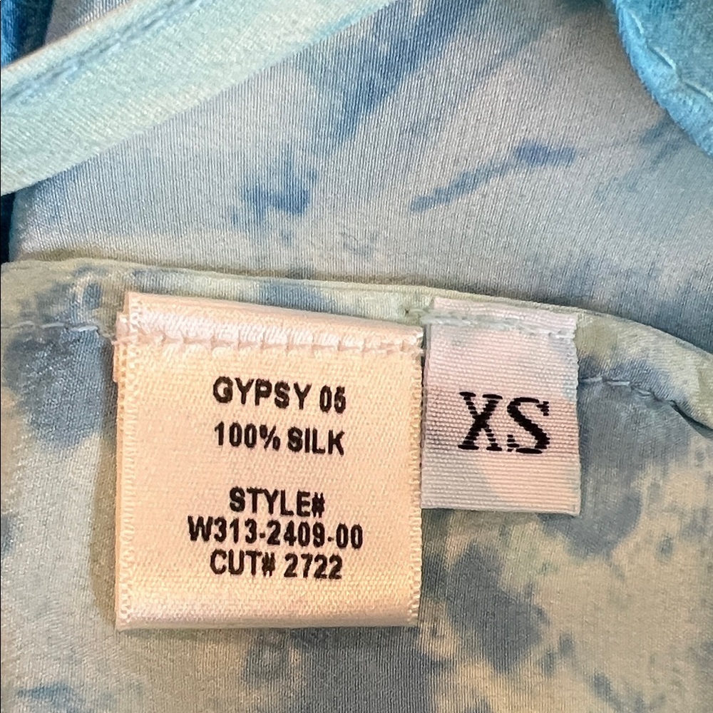 NWOT Blue and White Tie-Dye Silk Dress Size XS - Picture 6 of 6